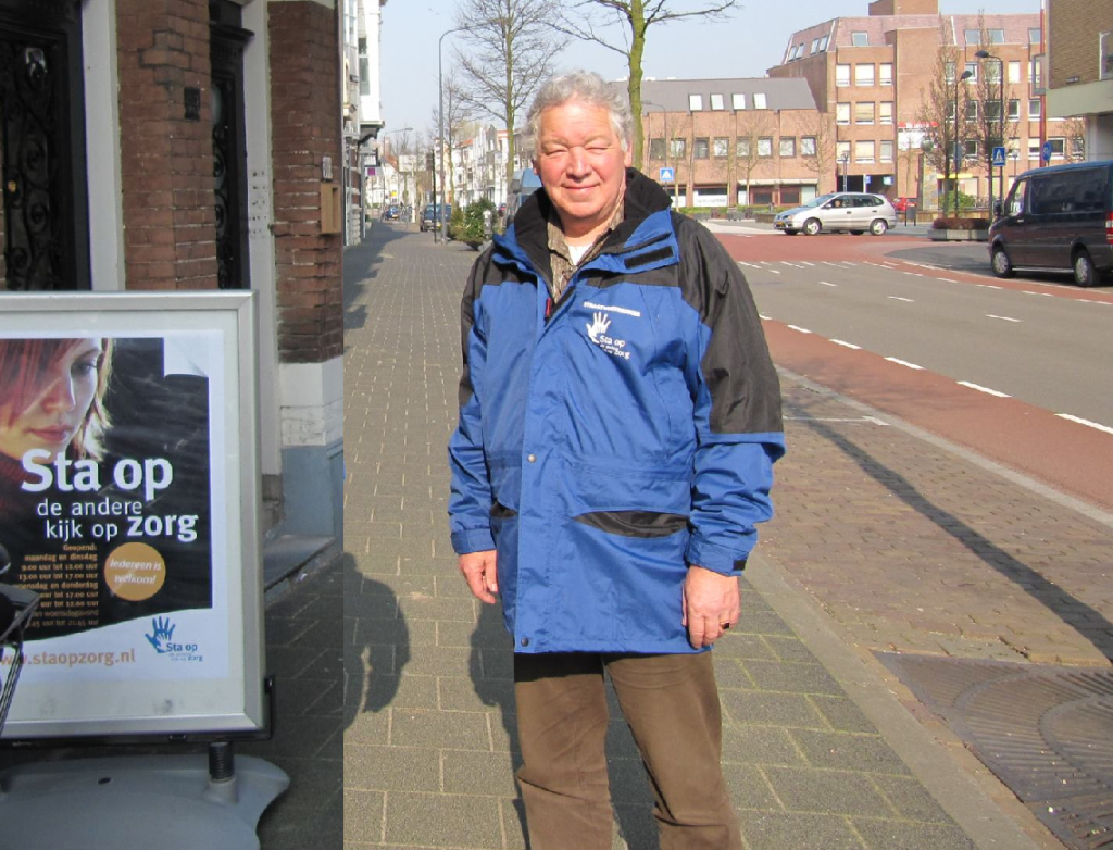 Huib Cornelisse als straathoekwerker bij Sta Op Zorg